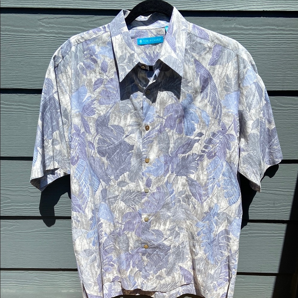 Cotton Tori Richard Honolulu Hawaiian Floral Tropical Lightweight Casual Shirt